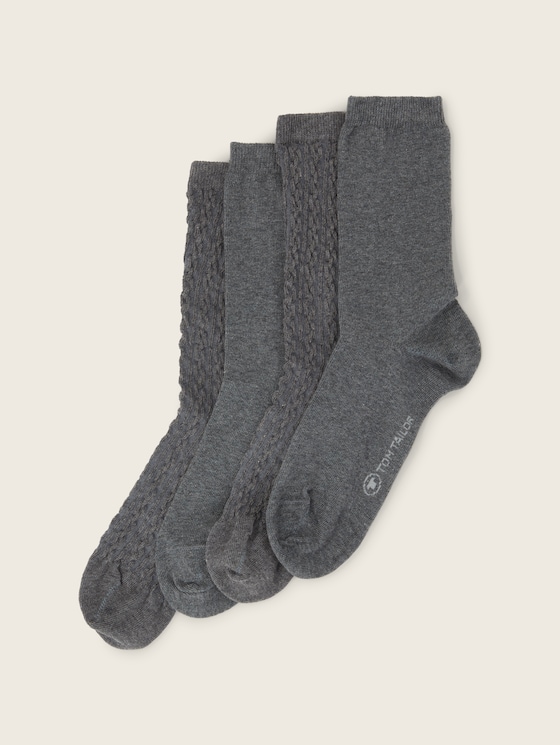 Textured socks in a pack of four