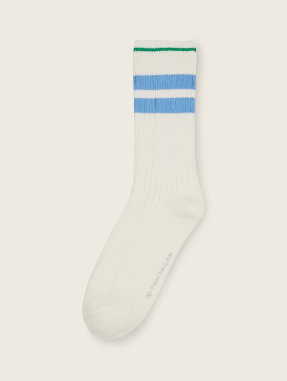 Socks with block stripes