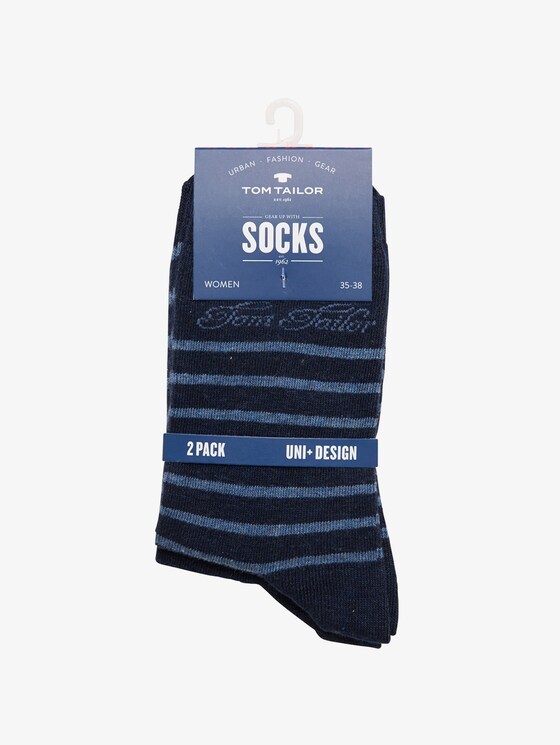 Women's socks twin pack stripes port - Women - indigo melange Women's socks twin pack stripes port - Women - indigo melange - 15 - TOM TAILOR