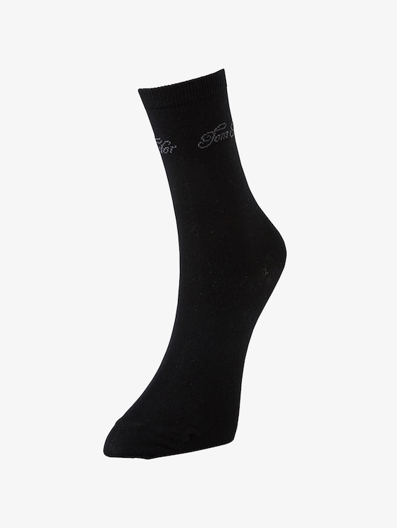 2er Pack Socken mit Logo-Schrift - Frauen - black 2er Pack Socken mit Logo-Schrift - Frauen - black - 2 - TOM TAILOR