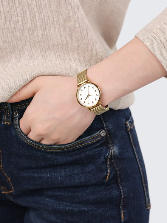 Montre-bracelet en acier inoxydable doré, 31,9 mm par Women, gold