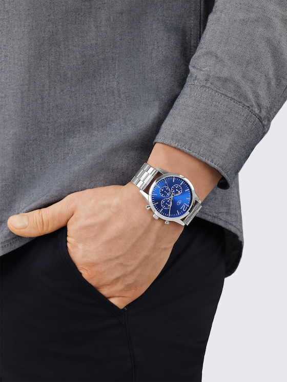 Armbanduhr aus Edelstahl silber mit 42mm von Men, silver