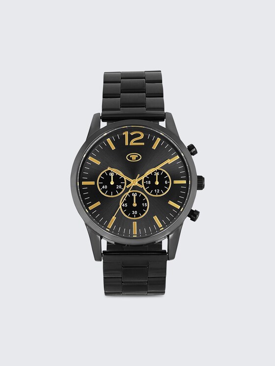 Armbanduhr aus Edelstahl anthrazit mit 42mm von Men, gun