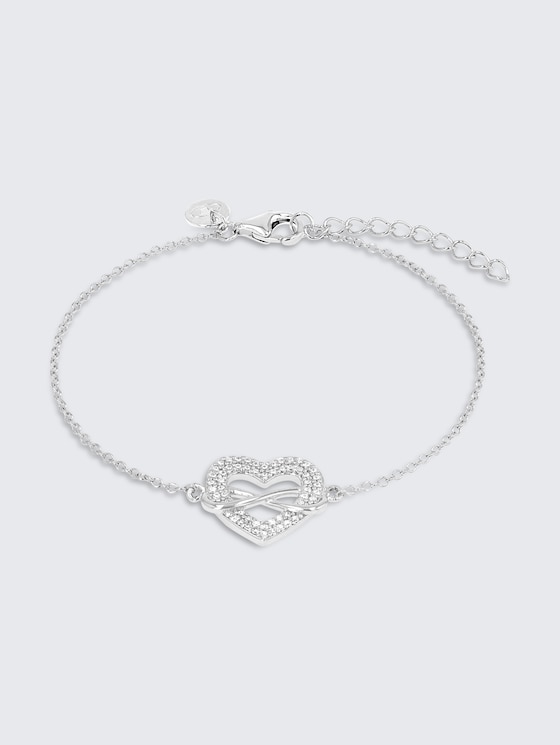 Armband Herz Infinity Silber 925 | Stein Zirkonia weiß von Women, silver