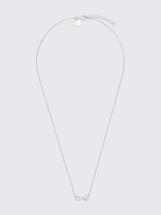 Ketting met Infinity hanger zilver 925 | Steen zirkonia wit door Women, silver