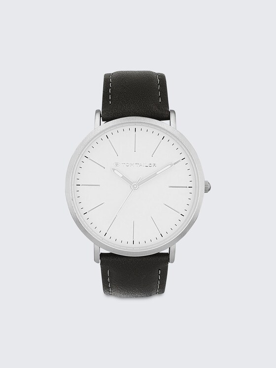 Armbanduhr silber, Ziffernblatt grau mit 40mm von Men, silver