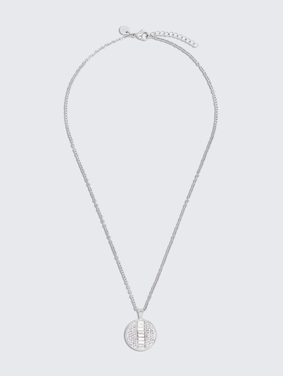 Halskette mit Anhänger aus Edelstahl | Stein Preciosa weiß von Women, silver
