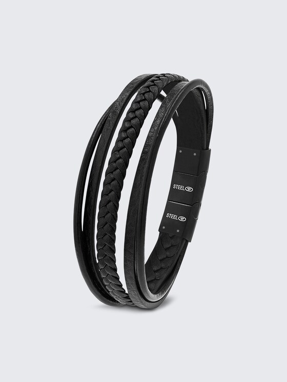 Gliederarmkette aus Edelstahl schwarz von Men, black