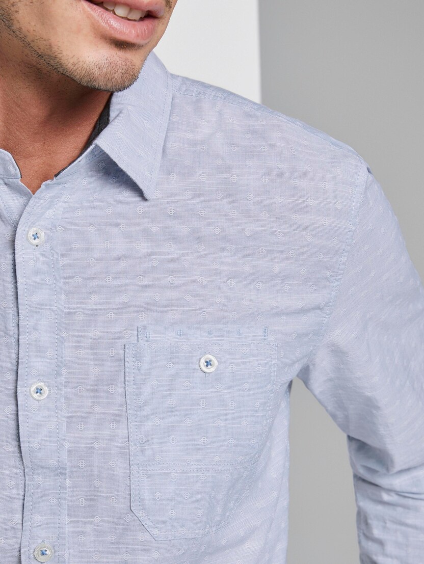 gepunktetes Hemd (blau) - von TOM TAILOR
