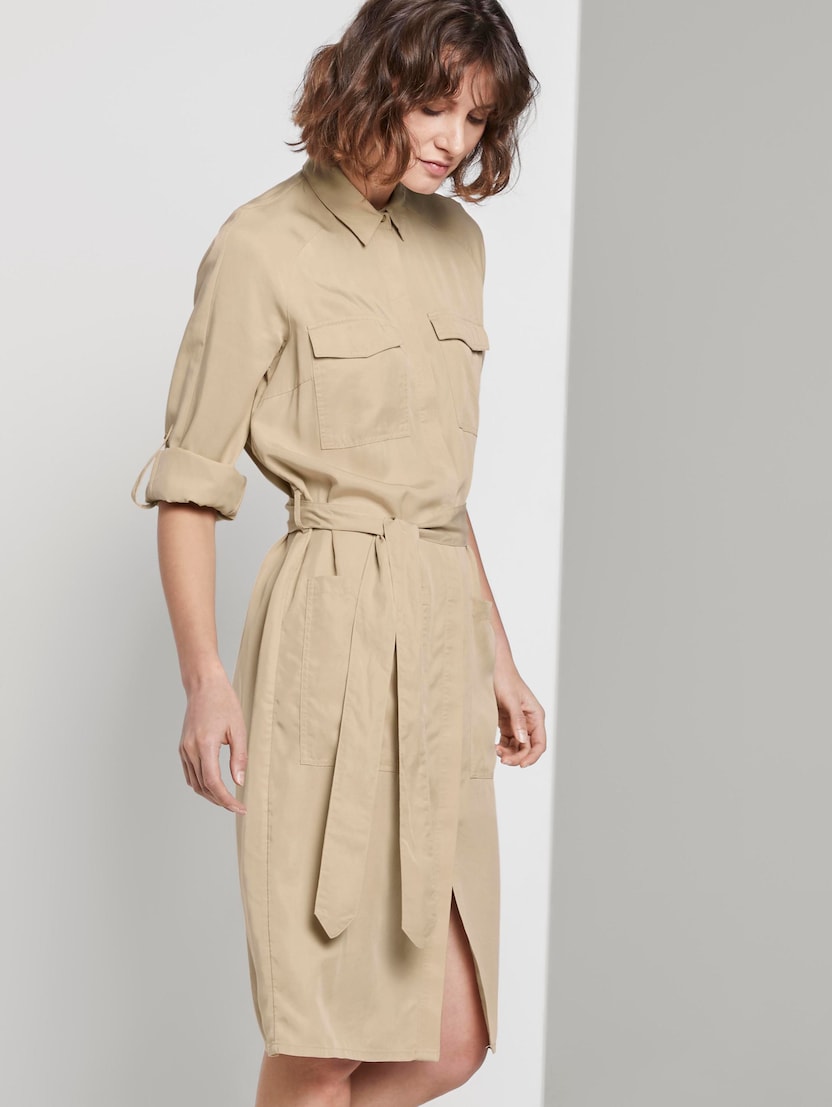 Beige dress with belt Clearance