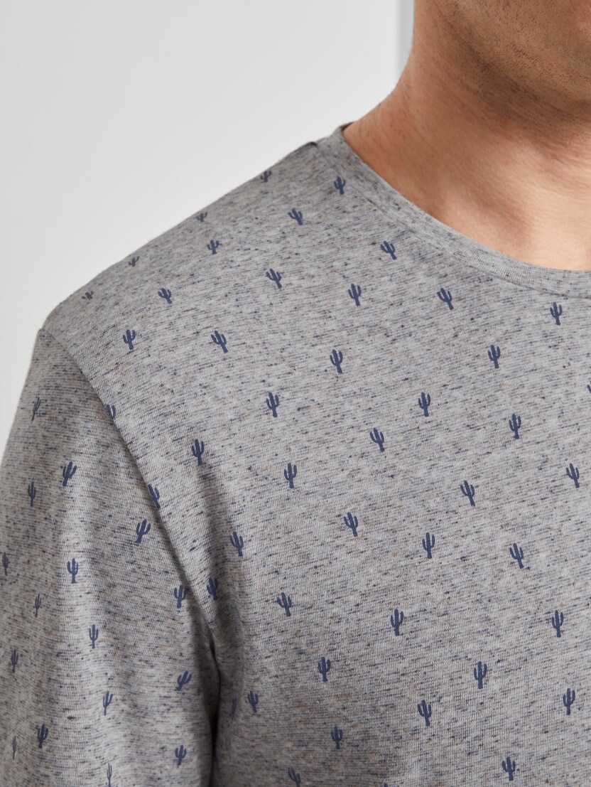 Mehrfarbiges T-Shirt mit Allover-Print (grau) - von TOM TAILOR
