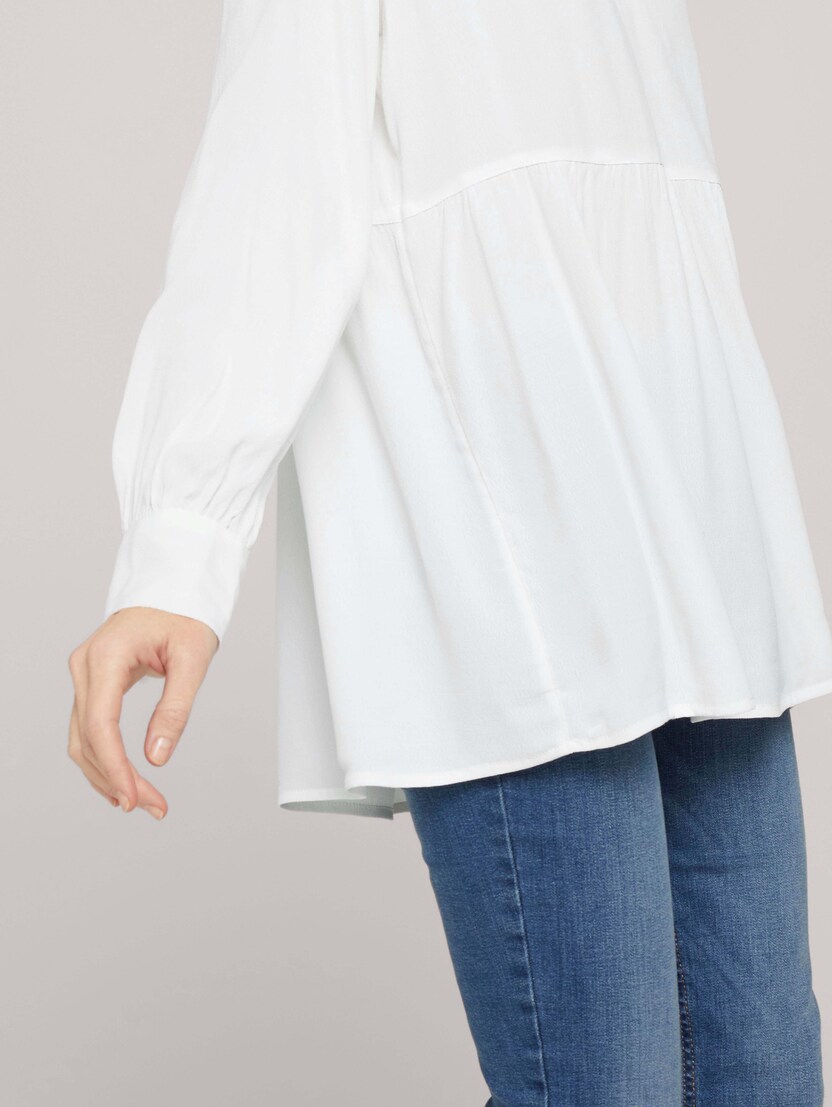 Tunika Bluse mit Volants (weiß) - von TOM TAILOR