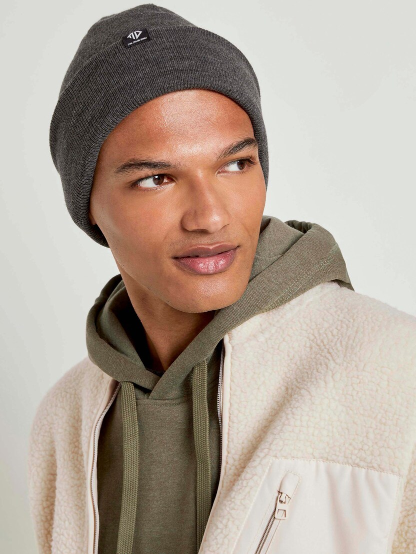 khaki beanie hat