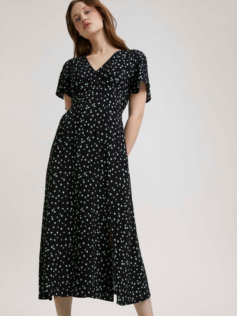 patterned midi dress