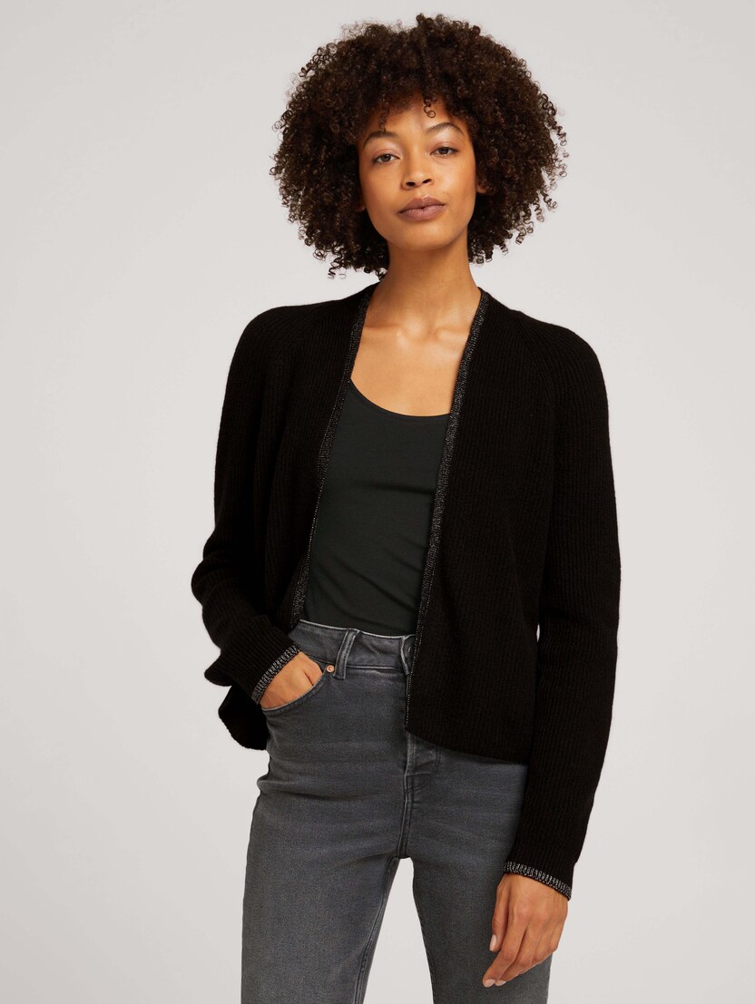 glitter cardigan black