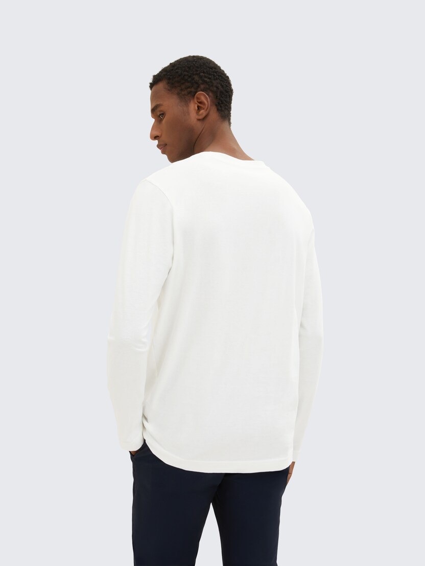Plus Size - Shirt met lange mouwen en logoprint in zwart van Tom Tailor