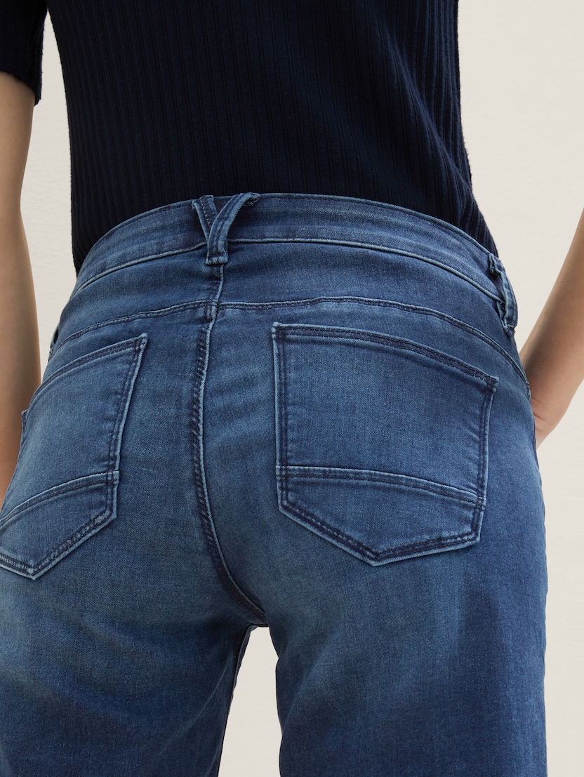 TOM TAILOR Denim Damen Shorts - Relaxed Fit Mit Leinenanteil