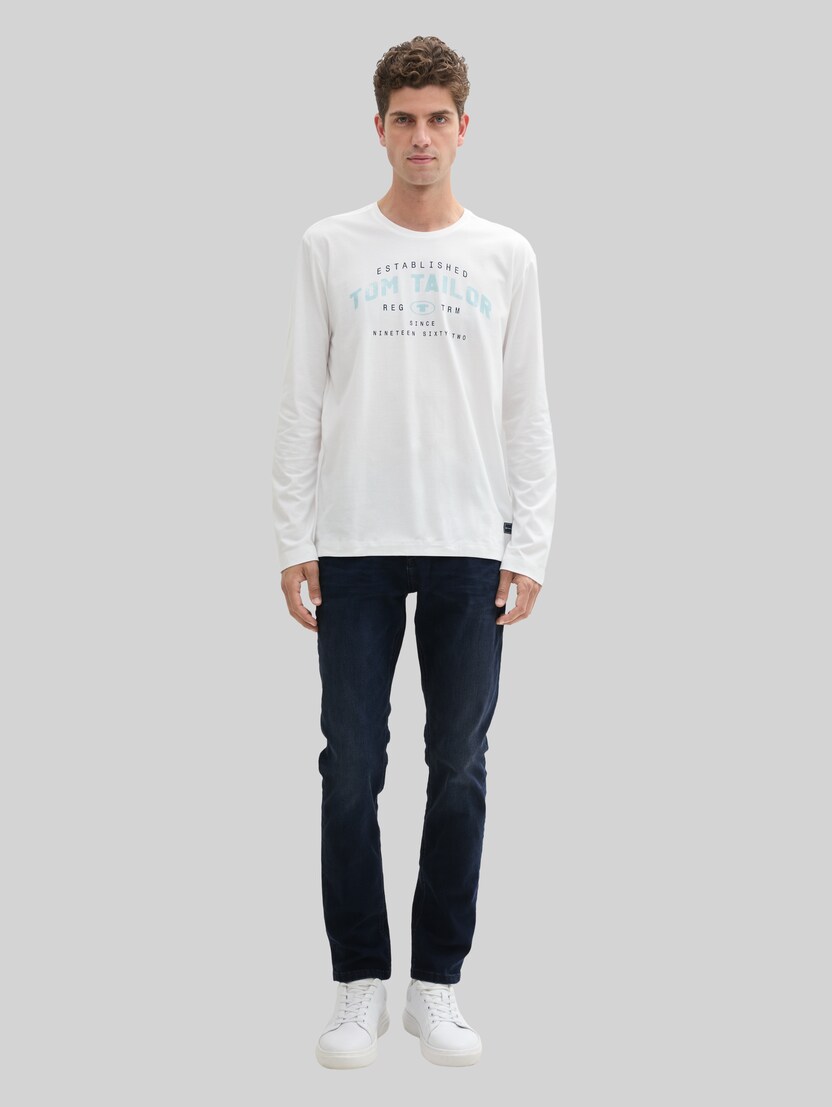 TOM TAILOR Denim Camicia con Motivo, Uomo, Bianco (Creme Pixel Diamond Print 30843), XS