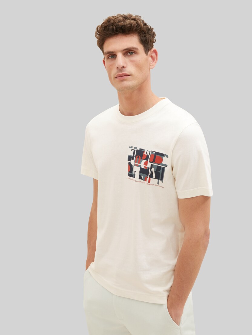T-Shirt Donna TOM TAILOR Denim Con Stampa Floreale – Girocollo A Costine – Vestibilità Ampia – Cotone Sostenibile