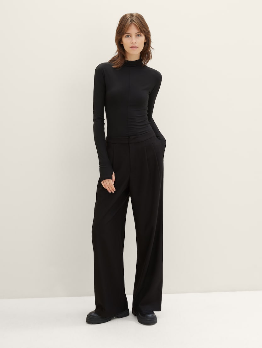 Moda Sostenible Mujer Pantalones Mujer TOM TAILOR - Holgados Con Cintura Elástica - Viscosa Ropa Mujer Elástica Cintura