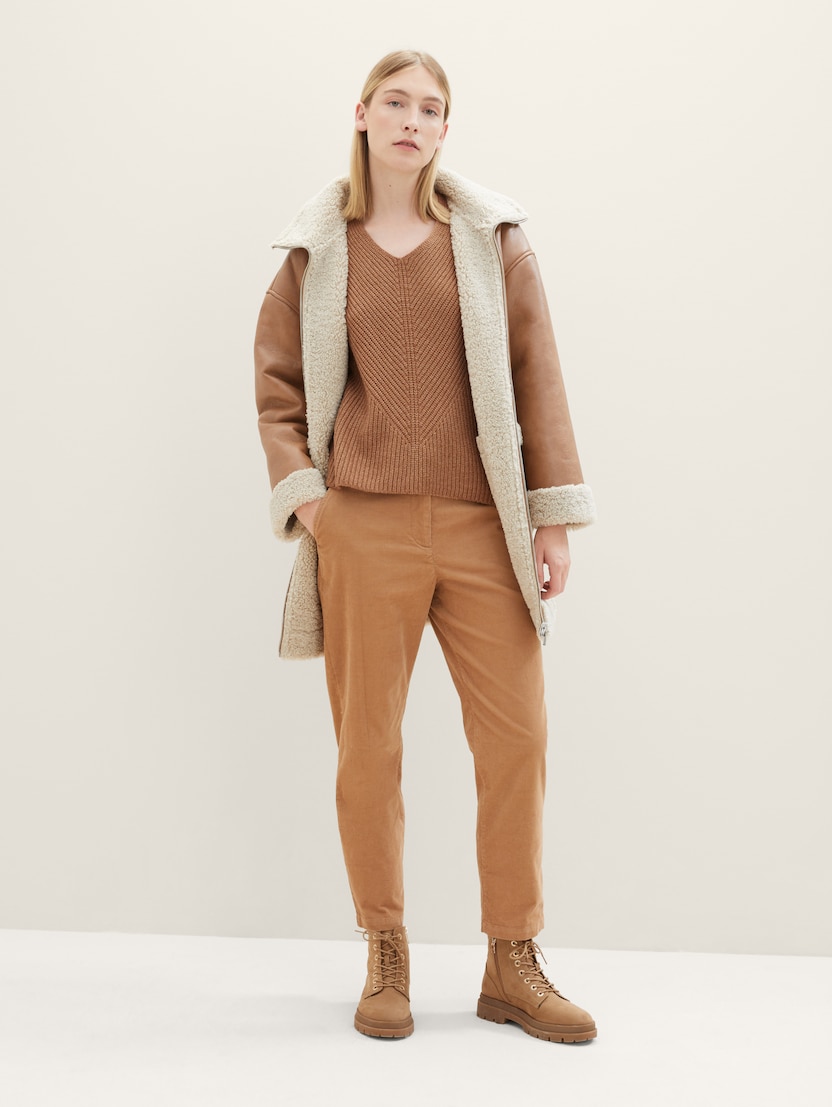 TOM TAILOR MIA SLIM - Chino-püksid - Delicate Navy Check Design To221a0ld K12