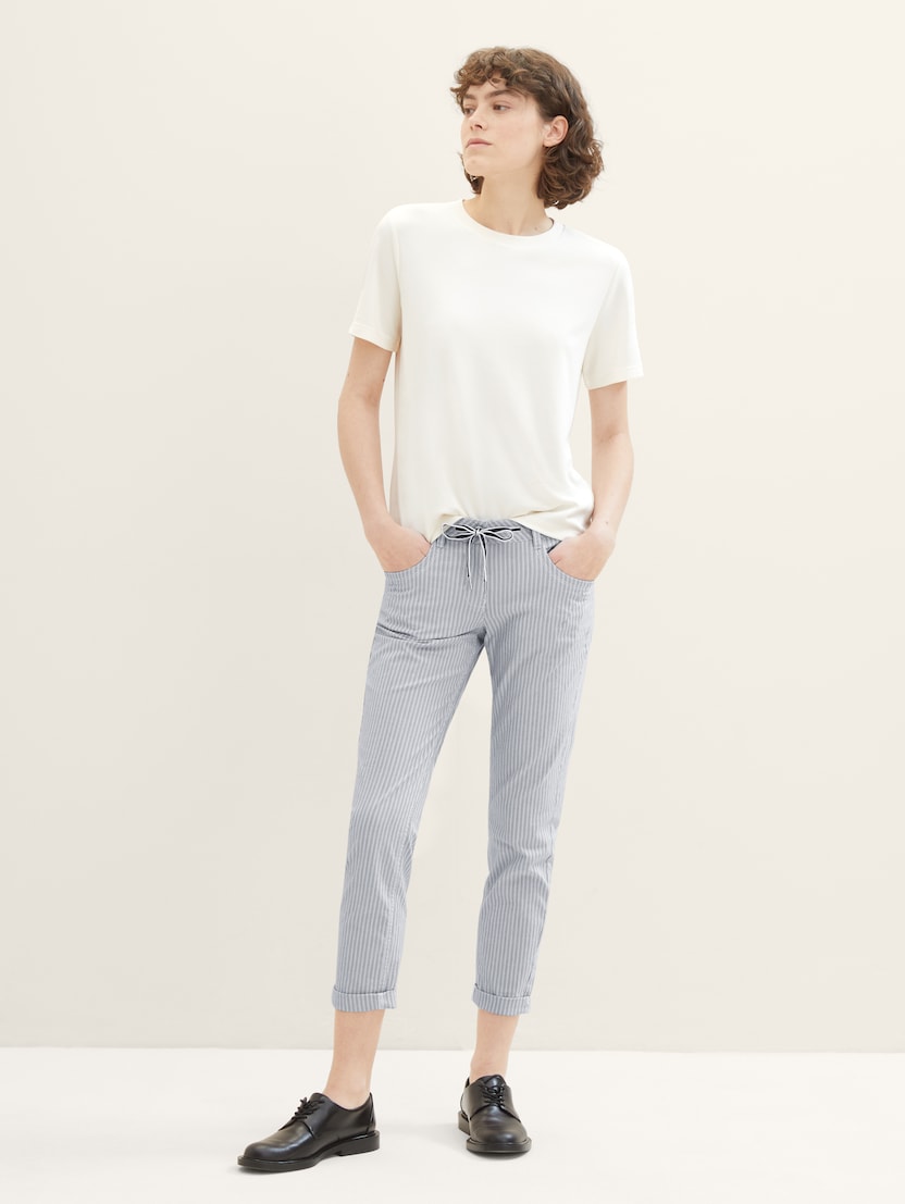 TOM TAILOR MIA SLIM - Chino-püksid - Delicate Navy Check Design To221a0ld K12
