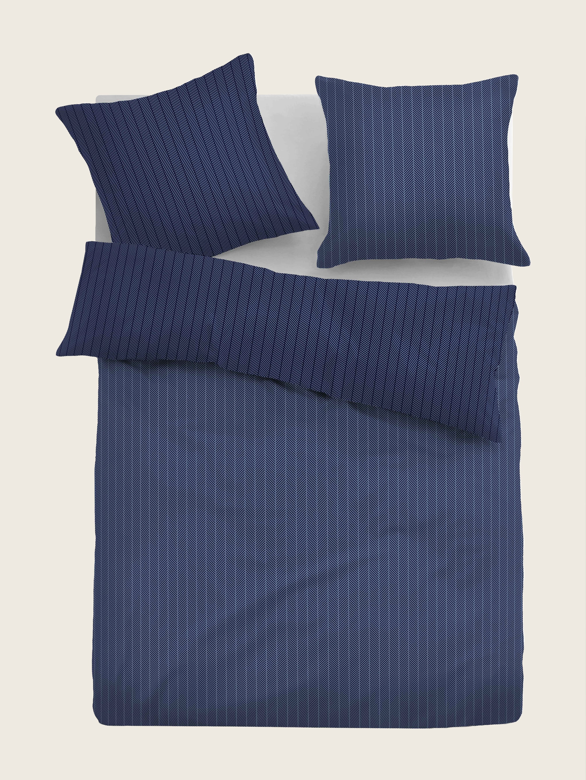 Gemusterte Bettwäsche - indigo / indigo