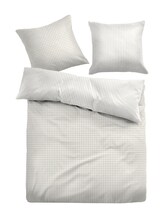 Non sélectionné, Parure de lit en linon à carreaux par , beige