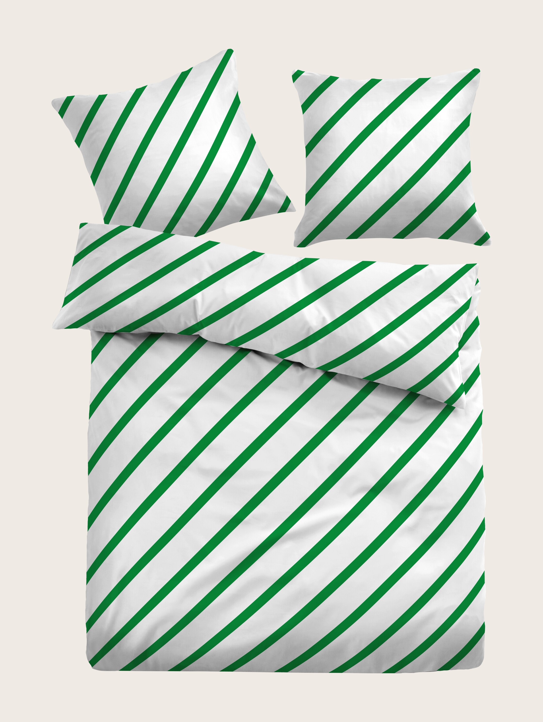 Satin-Bettwäsche mit Streifenmuster, 2-teilig, 135x200/80x80 cm - 1