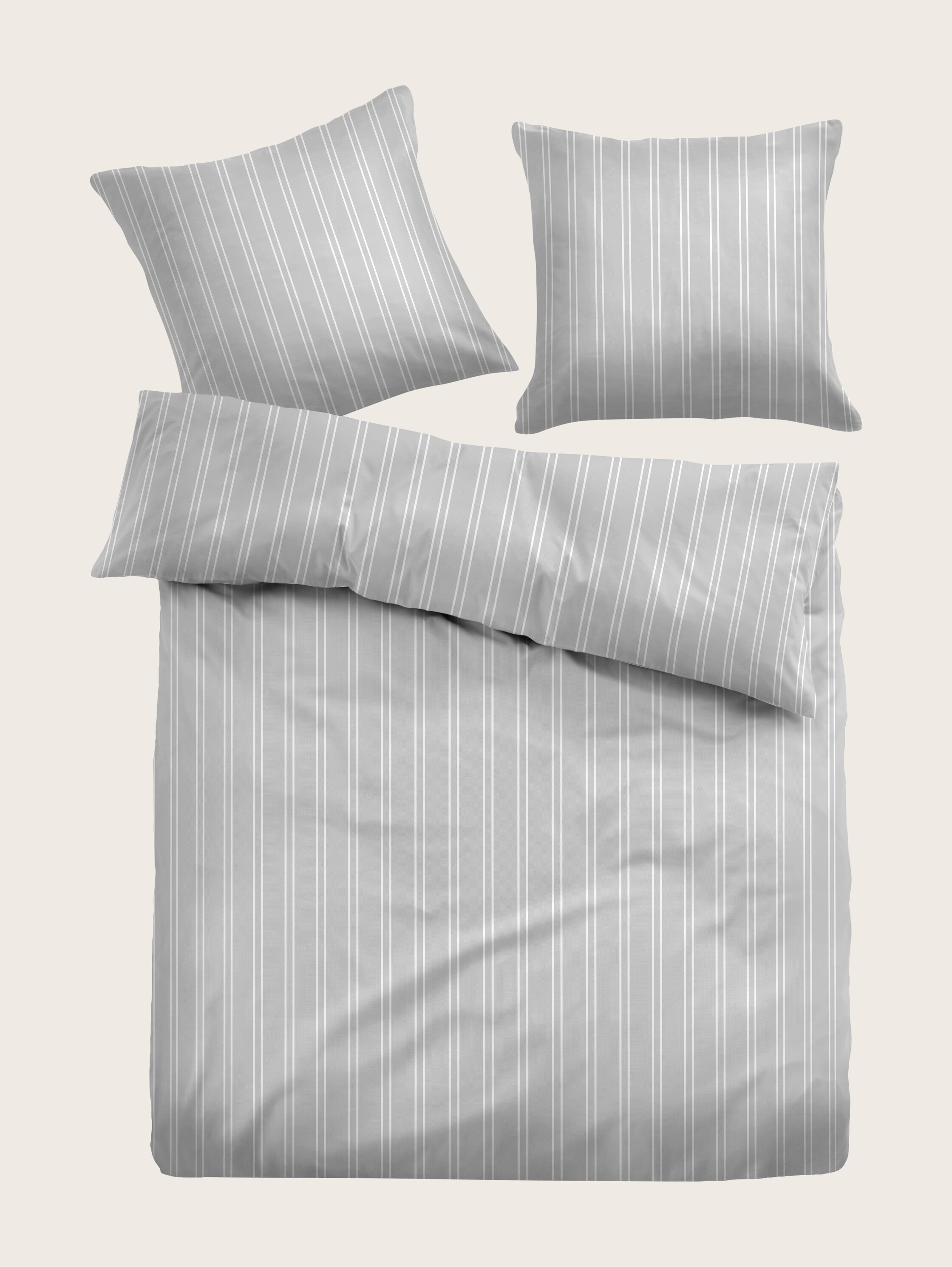 Satin Bettwäsche längs gestreift - 1