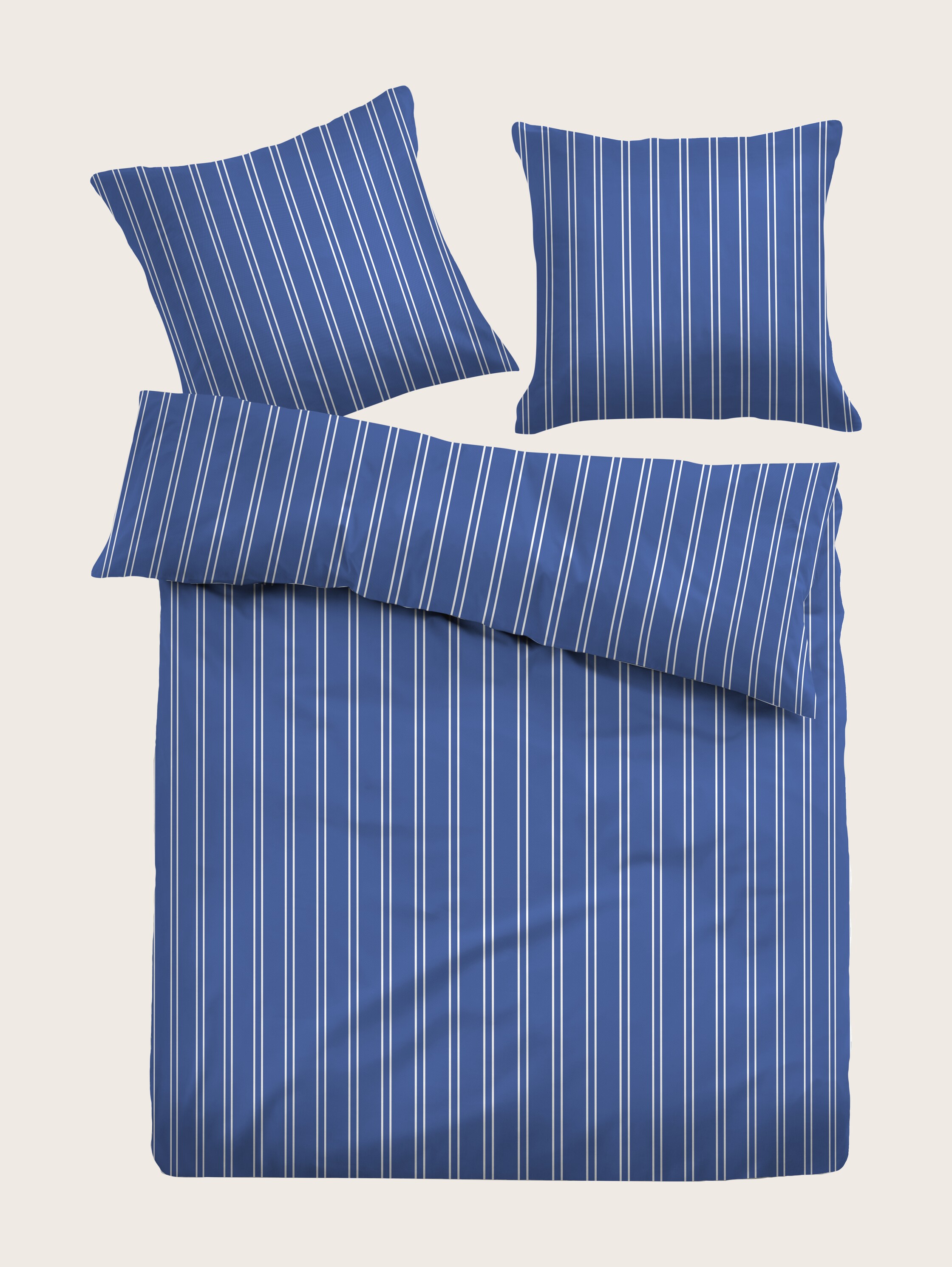 Satin Bettwäsche längs gestreift - 1