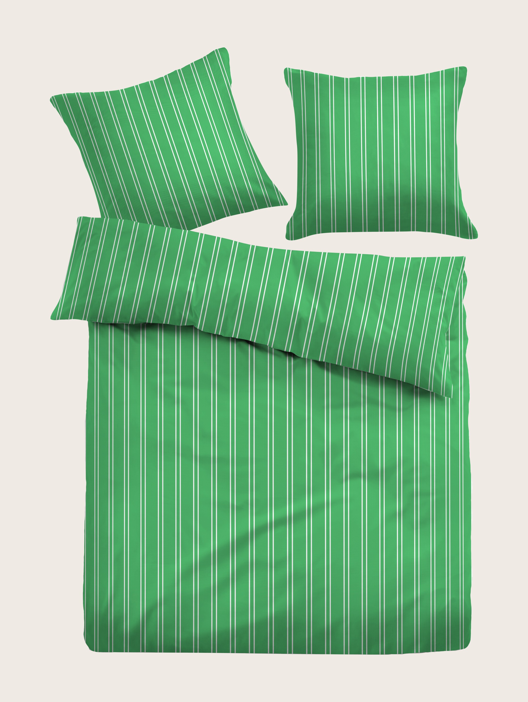 Satin Bettwäsche längs gestreift - 1