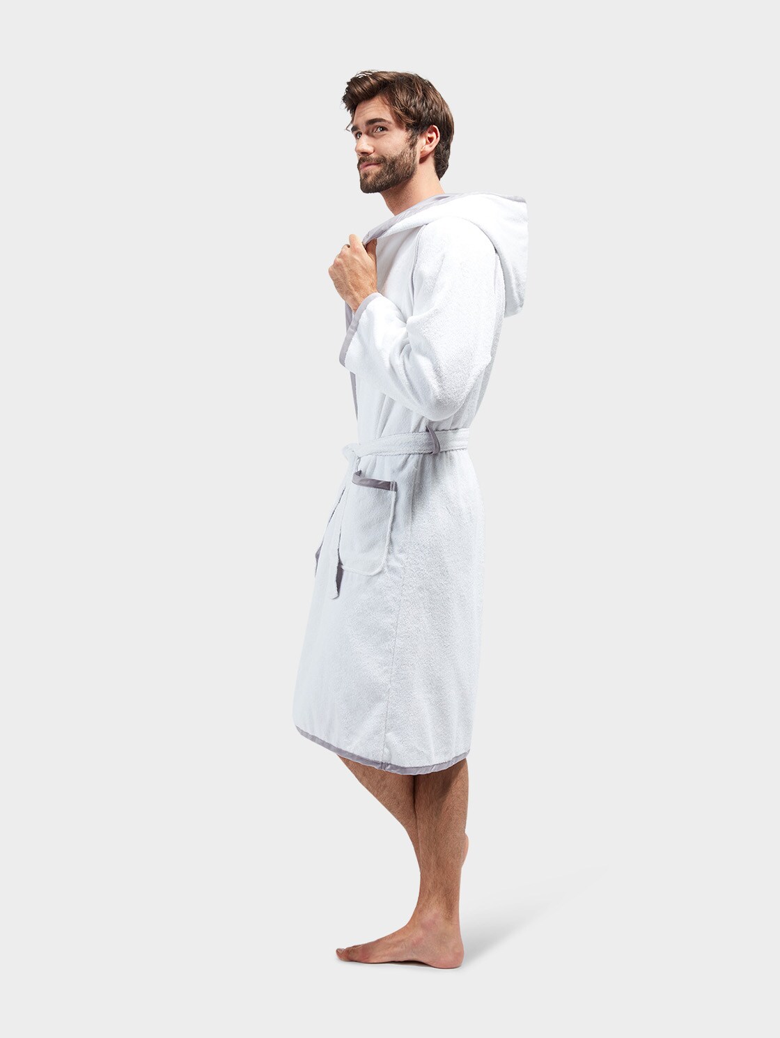 Bademantel mit Satin-Details - 4