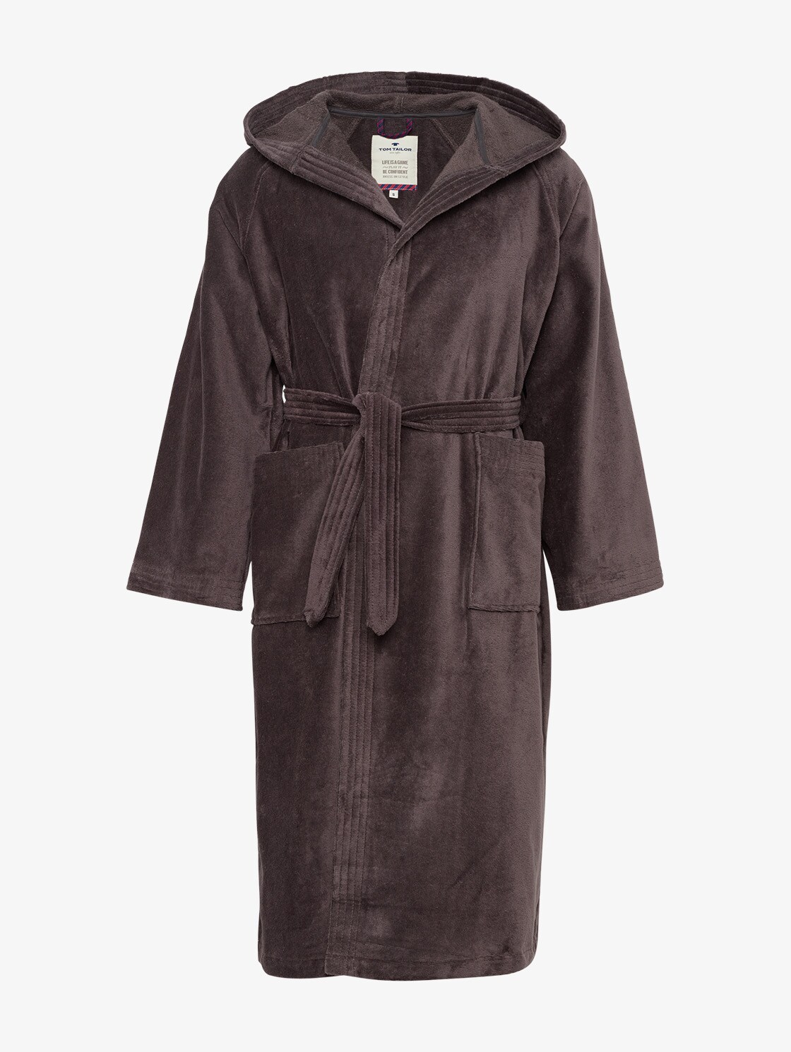 Badjas met capuchon - dunkelgrau / dark grey