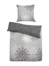 Geselecteerd, Gedessineerd flanellen beddengoed door Tom Tailor, grauw