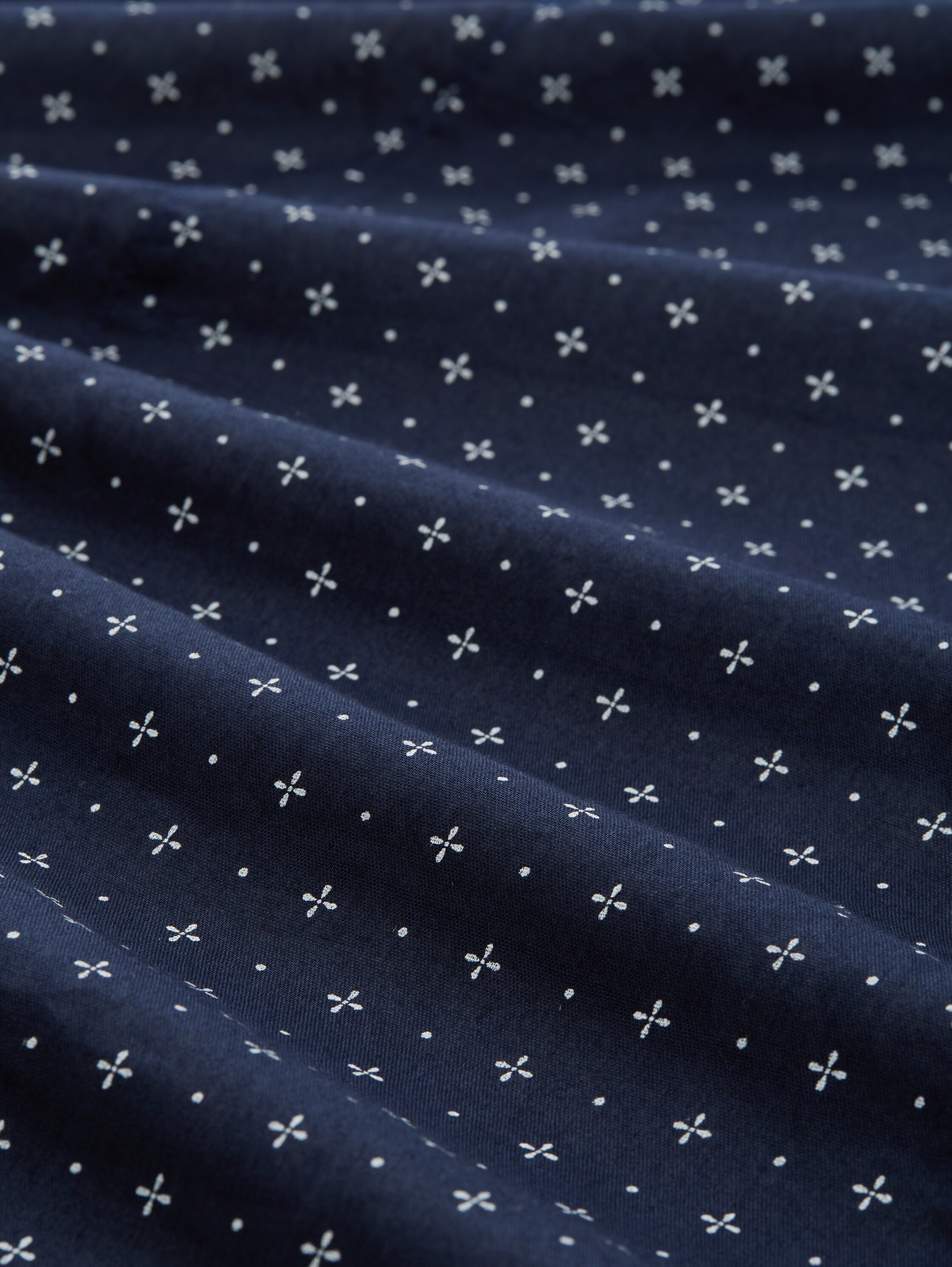 Slim fit cotton shirt - blue_minimal_aop - 