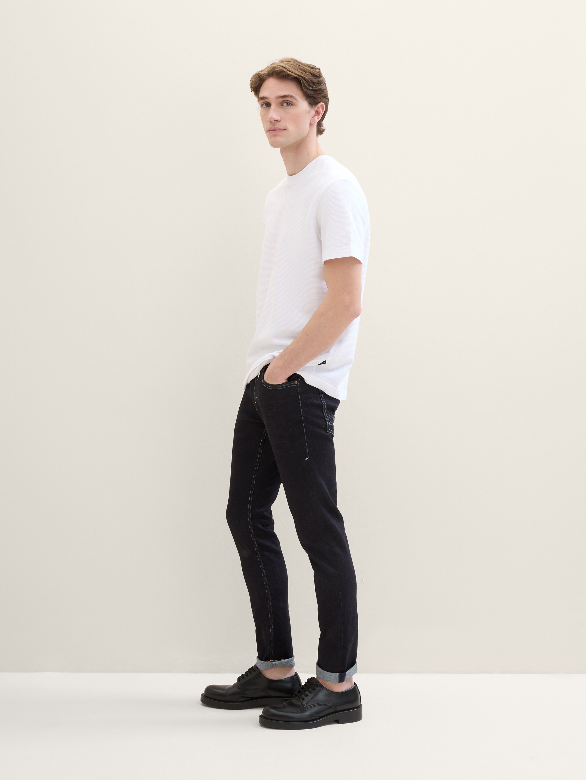 TTJOSH REGULAR SLIM Jeans - Clean Rinsed Blue Denim