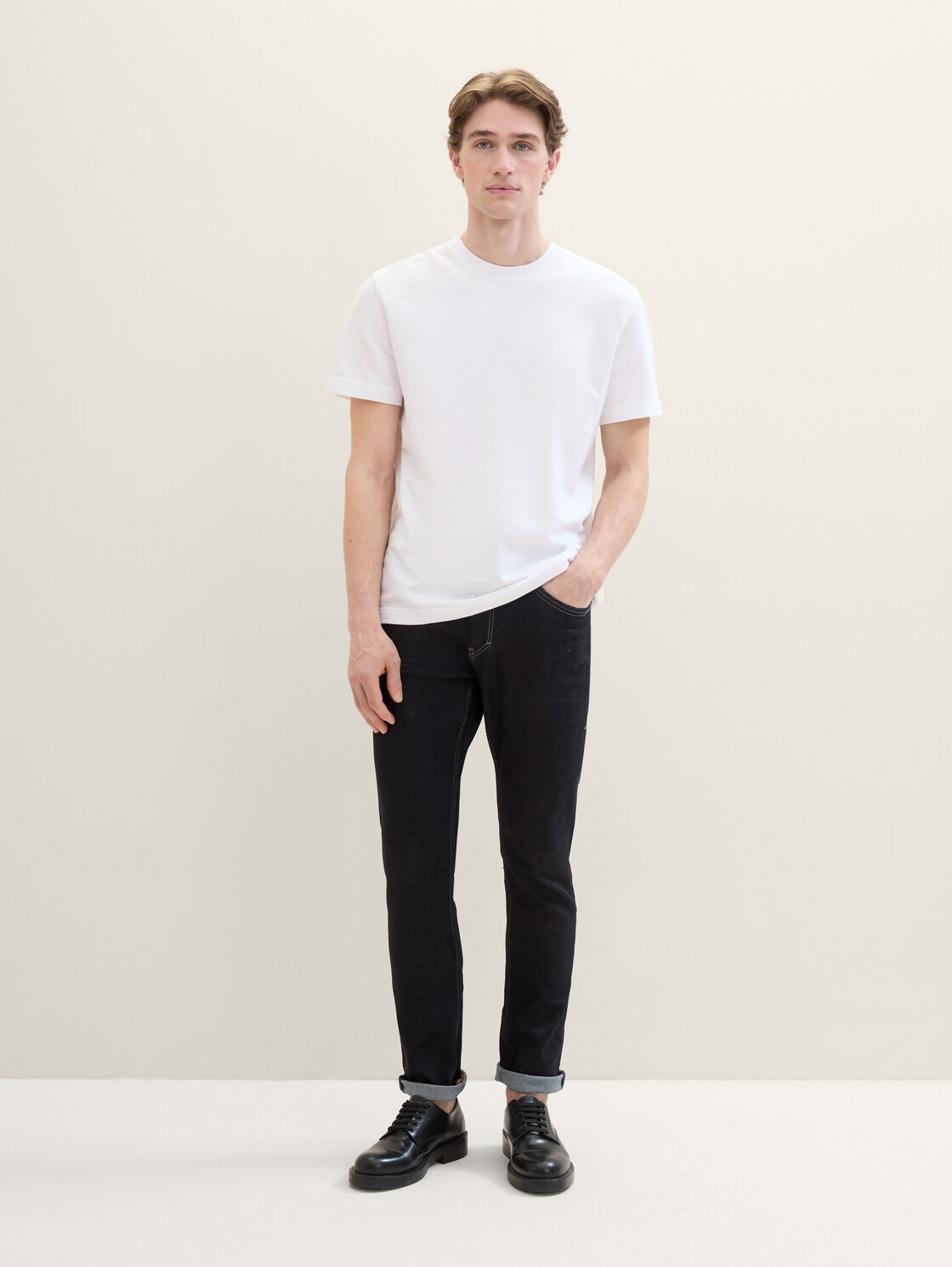 TTJOSH REGULAR SLIM Jeans - Clean Rinsed Blue Denim