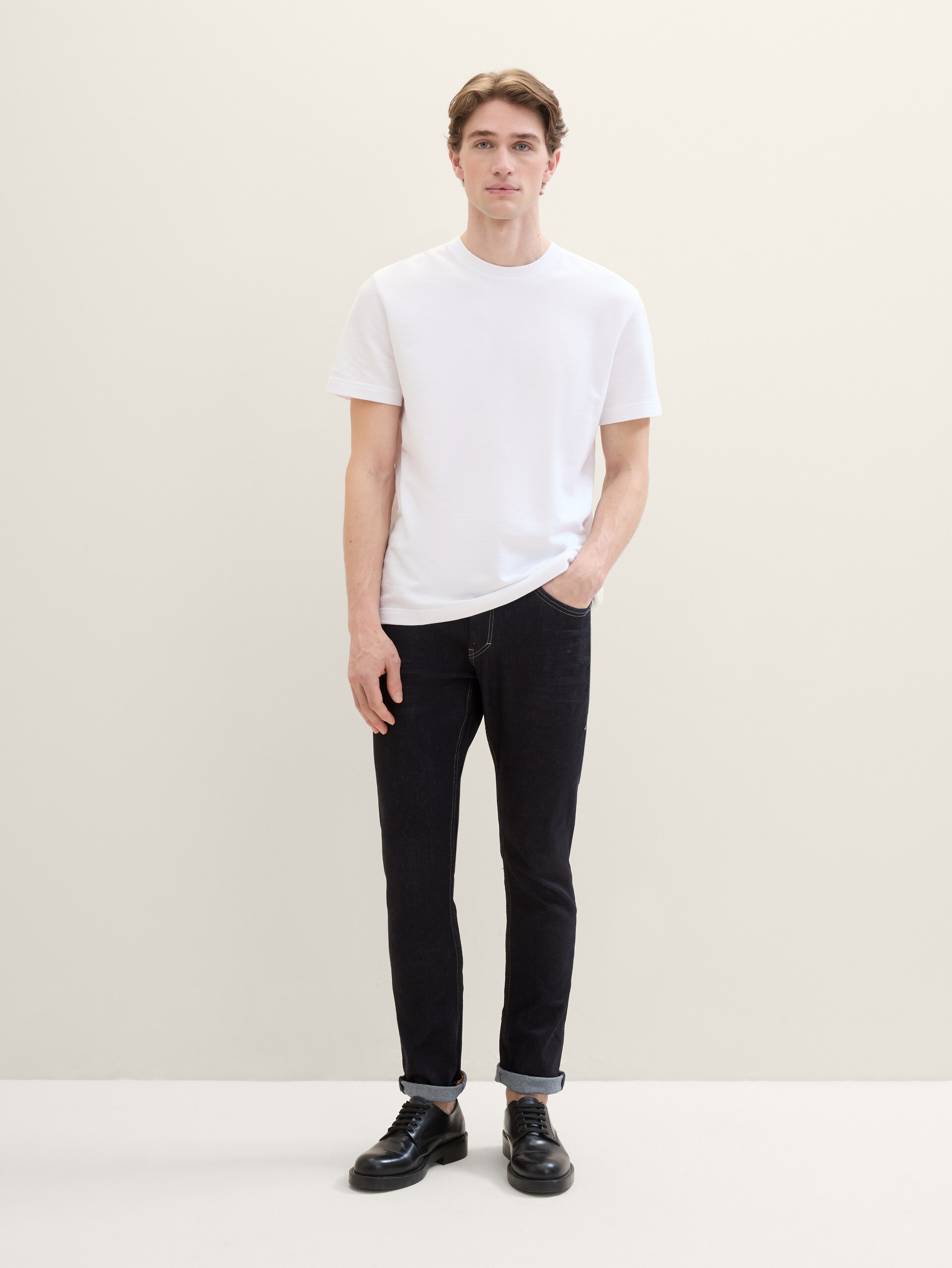 TTJOSH REGULAR SLIM Jeans - Clean Rinsed Blue Denim