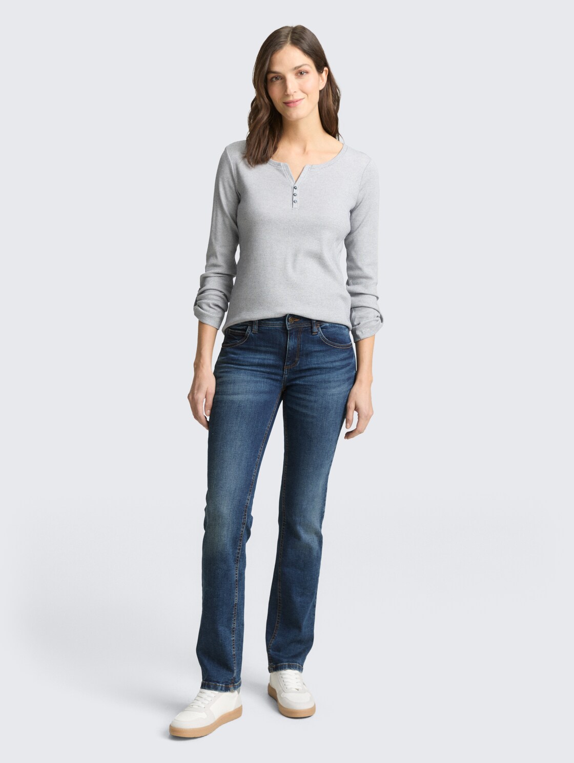 TTALEXA STRAIGHT Jeans - mid stone wash denim - Model-Vorderansicht