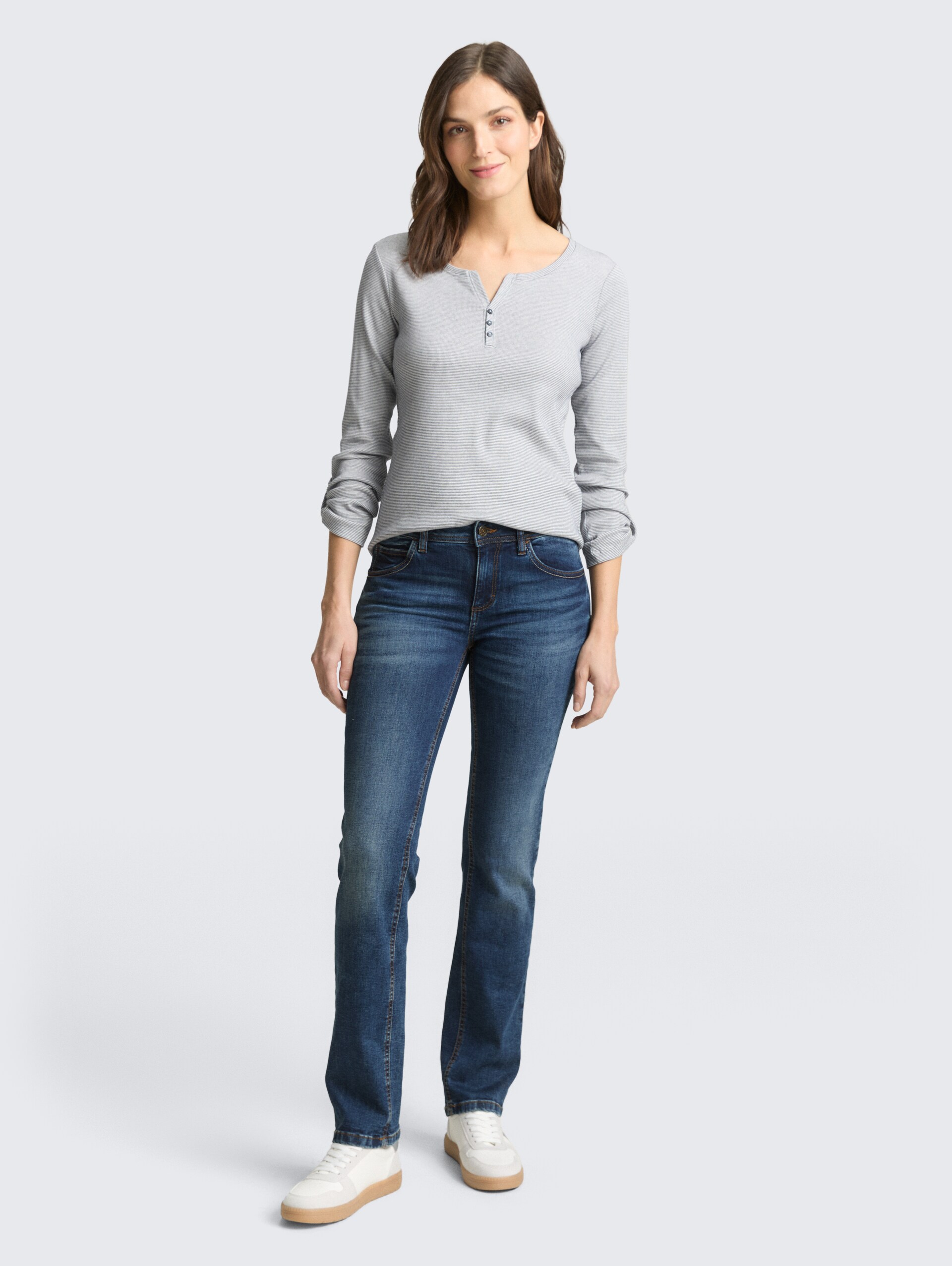 TTALEXA STRAIGHT Jeans - mid stone wash denim - Model front view