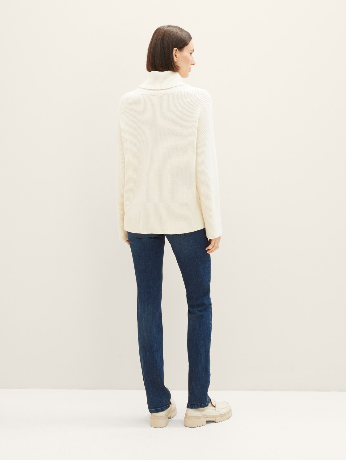 TTALEXA STRAIGHT Jeans - dark stone wash denim - Auschnitt Model-Rückansicht