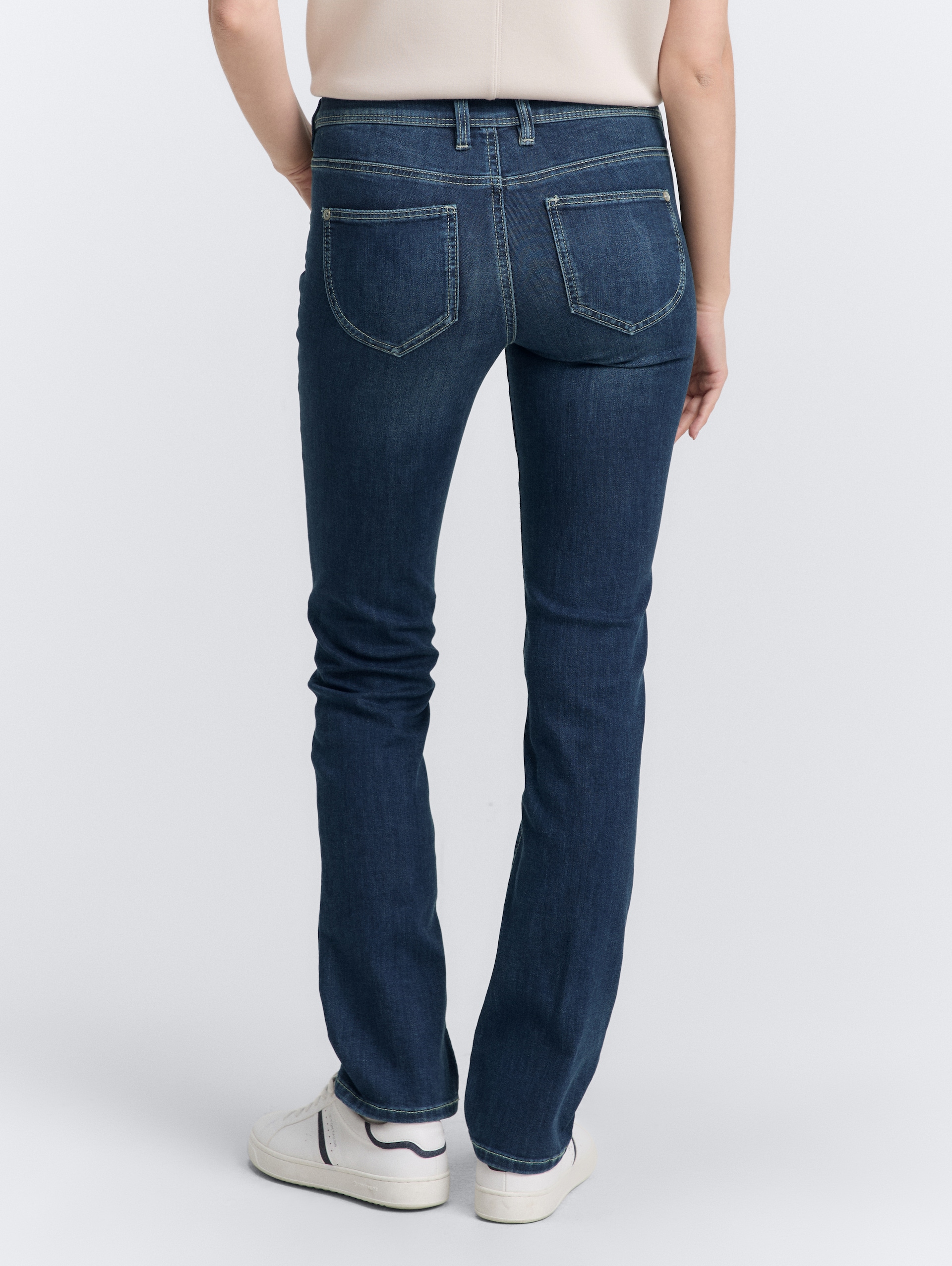 TTALEXA STRAIGHT Jeans - dark stone wash denim - Neklijn model-achteraanzicht