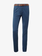 Selected, Slim-fit chinos with belt by Tom Tailor, blue