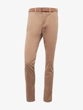 Selected, Slim-fit chinos with belt by Tom Tailor, brown