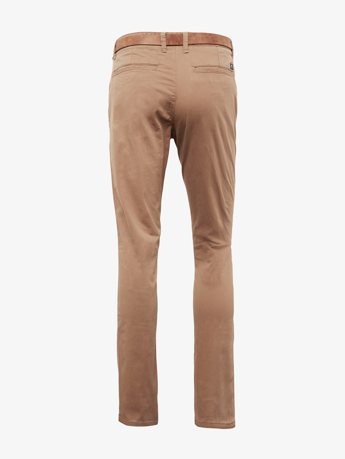 Slim-fit chinos with belt - Caribou Beige