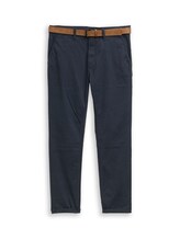 Sélectionné, Pantalon chino slim fit avec ceinture par Tom Tailor, bleu
