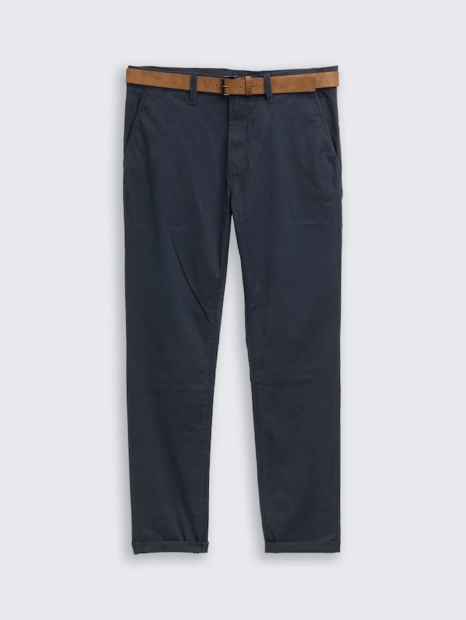 Slim Fit Chino Hose mit Gürtel von Denim Male, sky captain blue