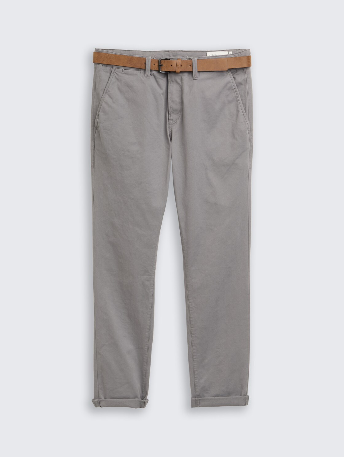 Chino Hose mit Gürtel - Castlerock Grey - Vorder-Produkt-Ansicht