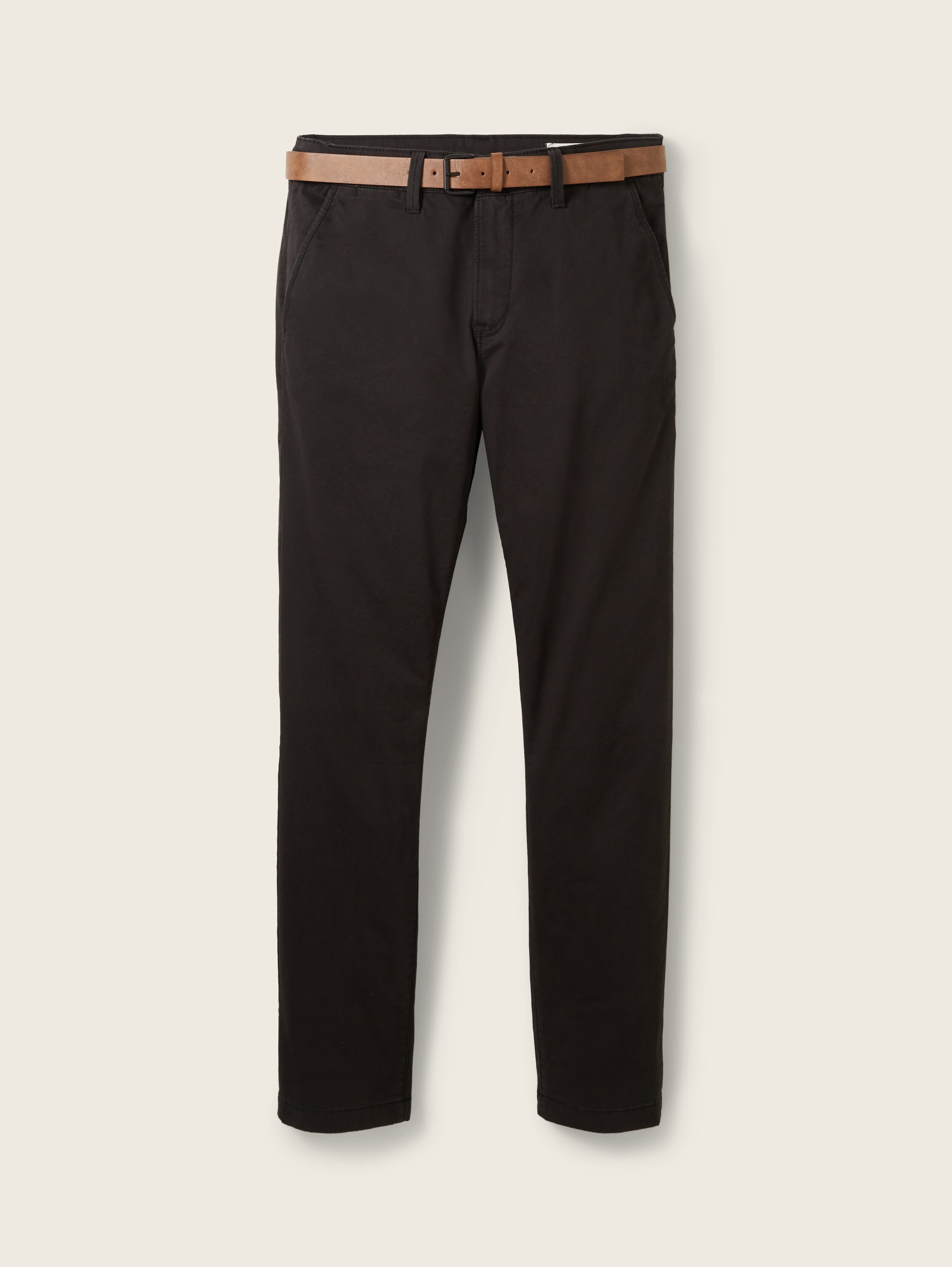 Chino Hose mit Gürtel - schwarz - Produktansicht